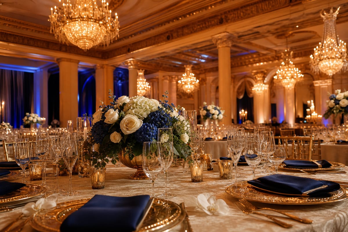 Exemple : dîner de gala avec art de la table